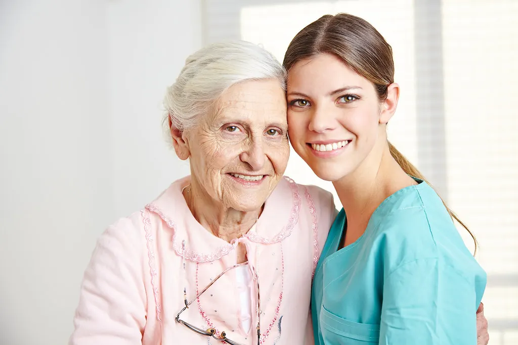 A respite guest with her nurse